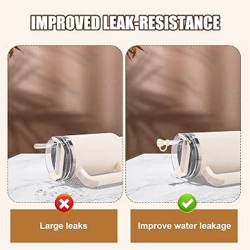 6pcs Silicone Spill Proof Stopper Set, Reusable Spill Proof Plug Spill Proof Straw Stopper with Straw Covers Tumbler Accessory Compatible with Stanley Cup 2.0 40/30oz (Cream Yellow)