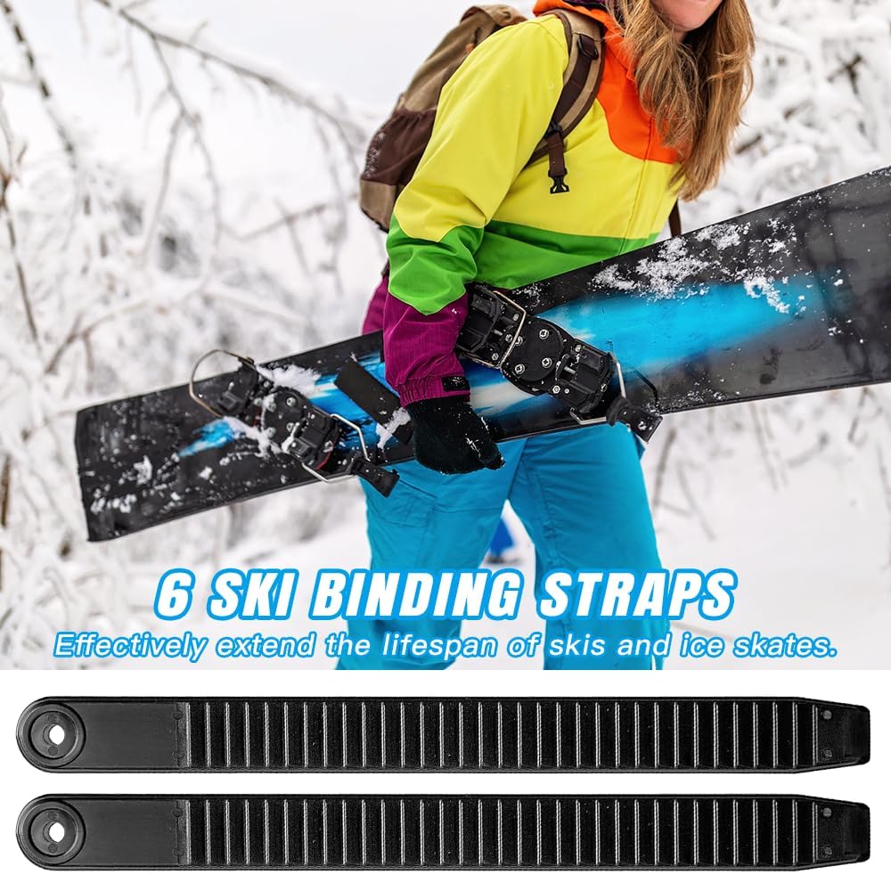 Snowboard Binding Straps en Plastique Ski Sangle de Fixation D'échelle Rechange de Cheville 6 Pièces