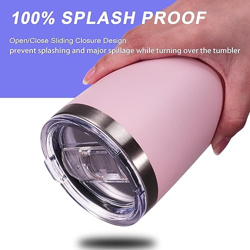 Miniatura 7 de Weierken Tapas deslizantes a prueba de salpicaduras de 20 onzas, 2 onzas, resistentes a derrames para vaso, apto para popote