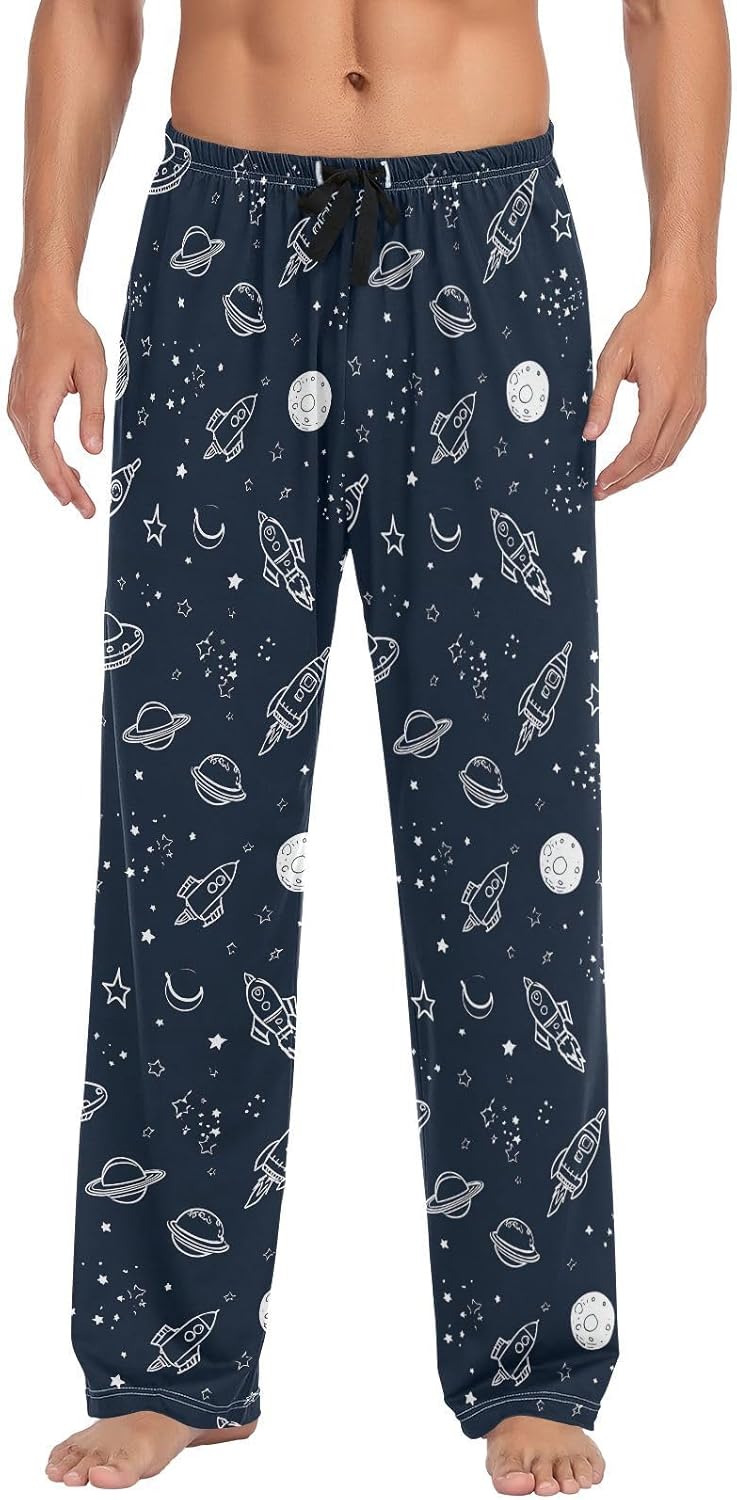 Pfrewn Men's Pajama Pants Animal Monster Trucks Lounge Pants Super Soft Pajama Bottoms with Pockets