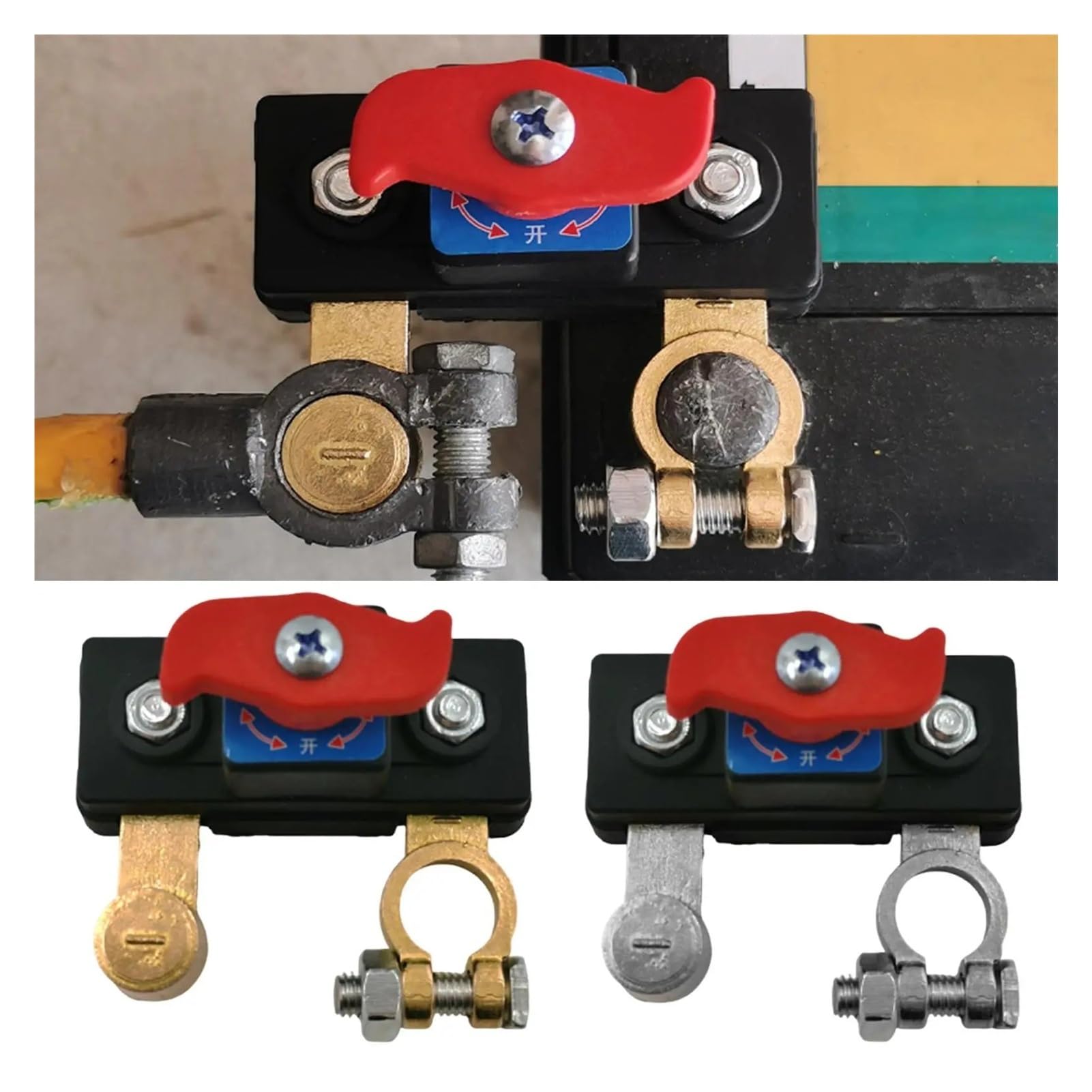 12 V/24 V Battery Disconnect Control, Heavy Duty Automotive Terminal Quick Shut Off Isolator with Master Kill for Car Truck Motorboot (C)