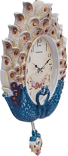 Miniatura 8 de Gdrasuya10 Reloj de pared moderno y silencioso, grande y creativo reloj de péndulo montado en la pared con cristal de lujo europeo retro decorativo