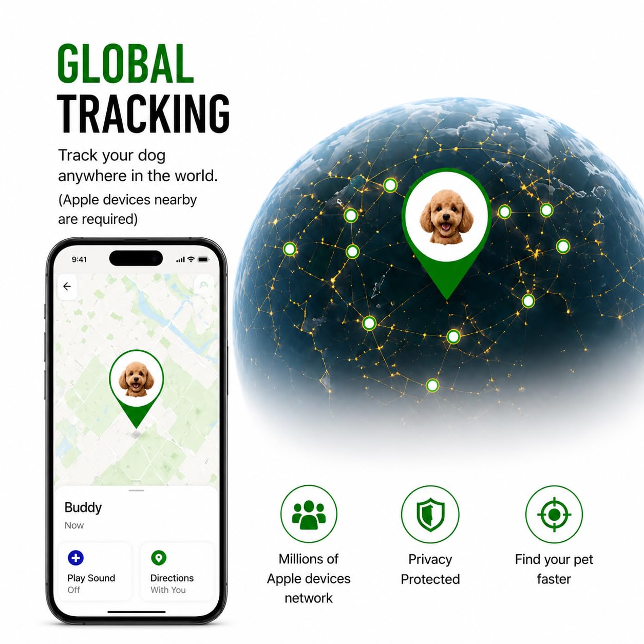 Pet Tracker,GPS Collar for Dogs (iOS Only) Smart tag,Waterproof Compatible with Apple Find My,No Monthly Fee,Advanced Tracking Solution Smart Collar for Pet Safety Ideal Small Large Dogs - image 4