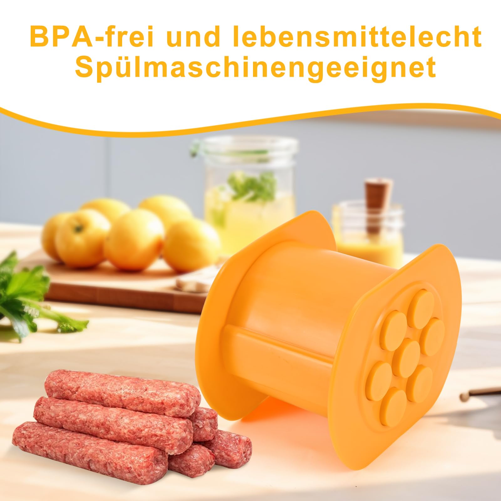 Machine à Saucisses Maison | Fabrique 7 Saucisses En Même Temps | Extrudeur Hot Dog & Boulettes | Matière ABS Alimentaire | Sans BPA