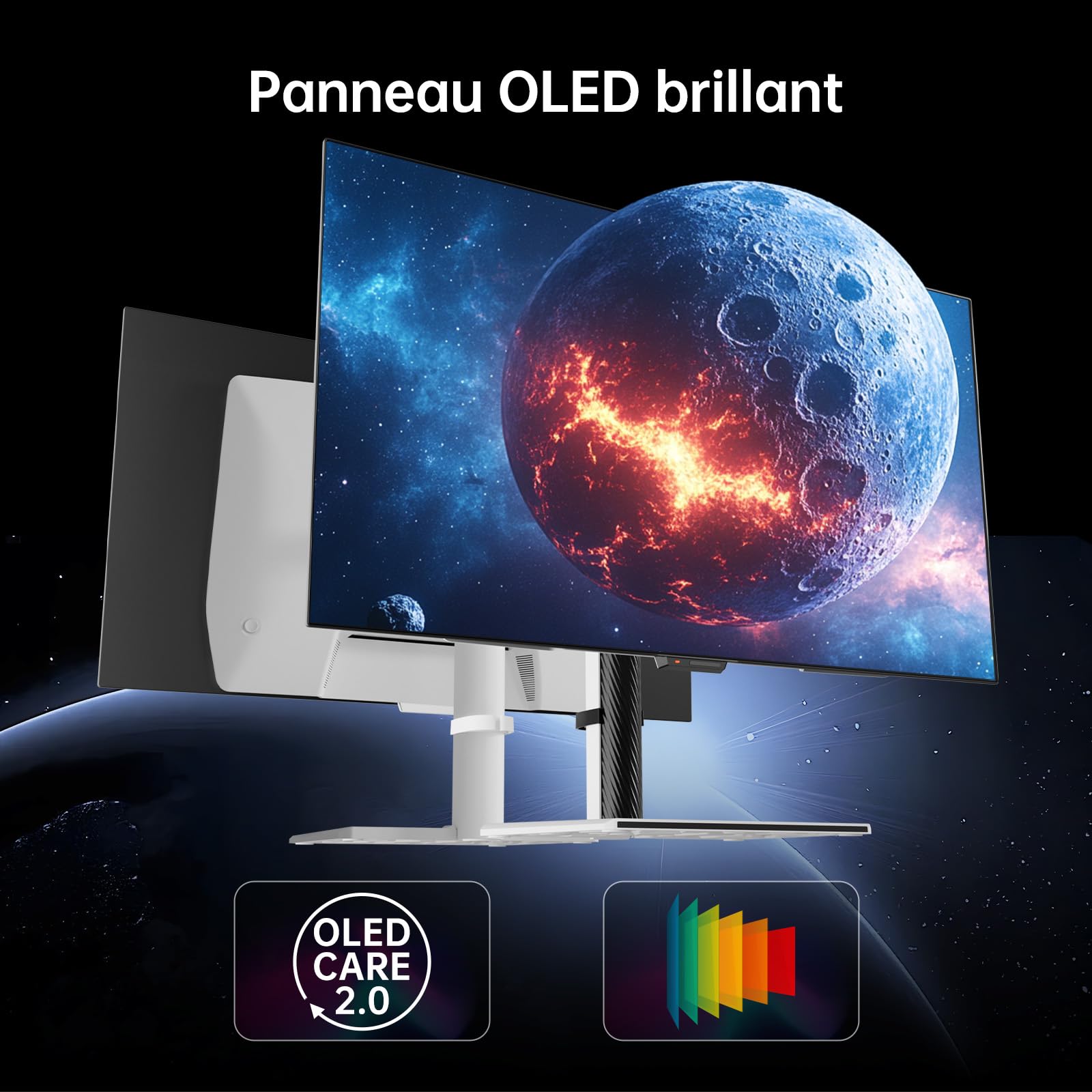 KTC Ecran OLED 4K 32 Pouces, Ecran PC Gamer Double Mode 4K@240Hz / 1080P@480HZ, Temps de réponse de 0,03 ms, FreeSync/G-Sync, HDR Ture Black 400, HDMI 2.1, DP 1.4, USB C 65W, 3 x USB A 3.0, KVM