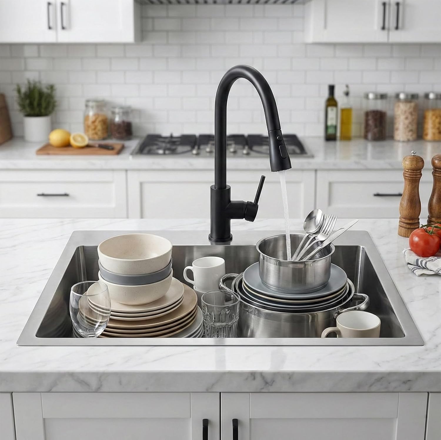 Drop In Kitchen Sink 25x22, Top Mount Brushed Nickel RV Laundry Utility Topmount 16 Gauge Stainless Steel Deep Single Bowl Small Topmount Kitchen Laundry Sink