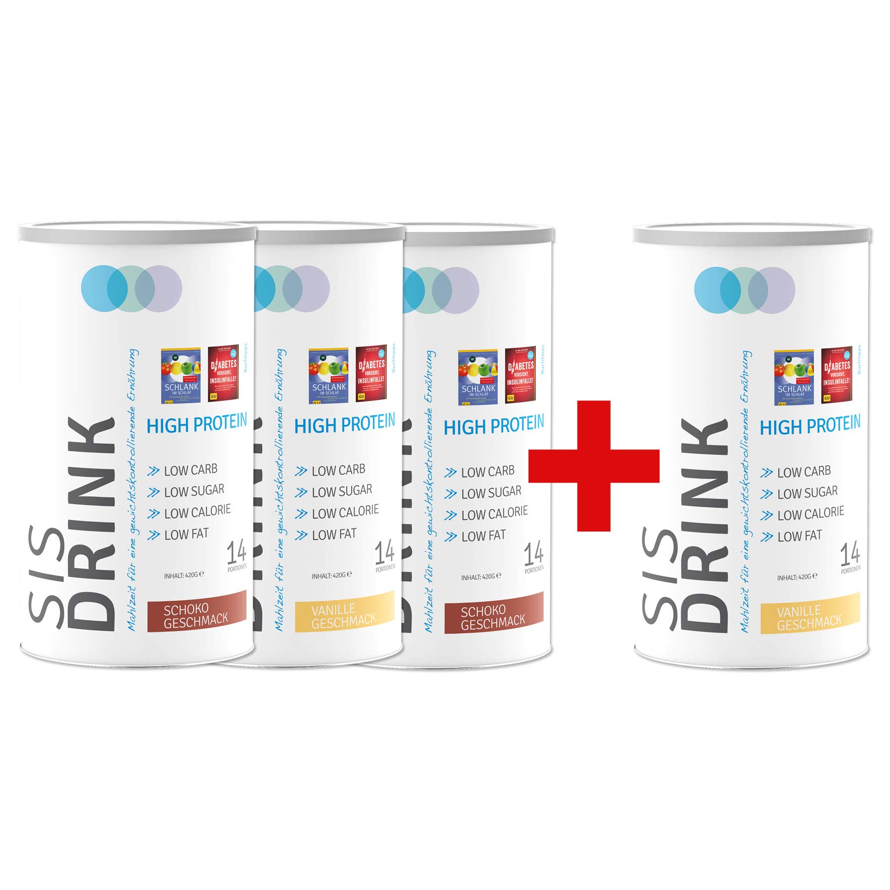SiS Drink 420g - Original Protein Shake zum Buch (4für3 Mix)