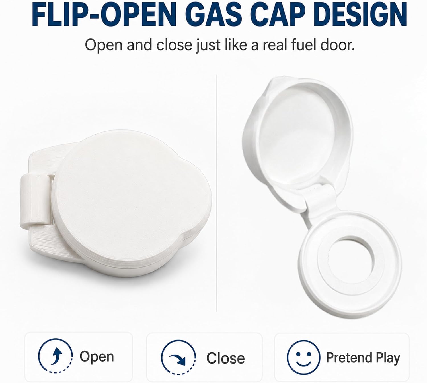Gas Cap Assembly Replacement Compatible with Little tikes Cozy Coupe, and Easy to Install, Repair and Upgrade Toy Car Accessories with Adhesive Tape Included