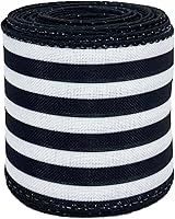 Vista 4 de Leecogo Cinta de Pascua con alambre, 2 1/2 x 10 yardas, cinta de rayas blancas y negras para Navidad, corona, primavera, verano, boda, baby shower