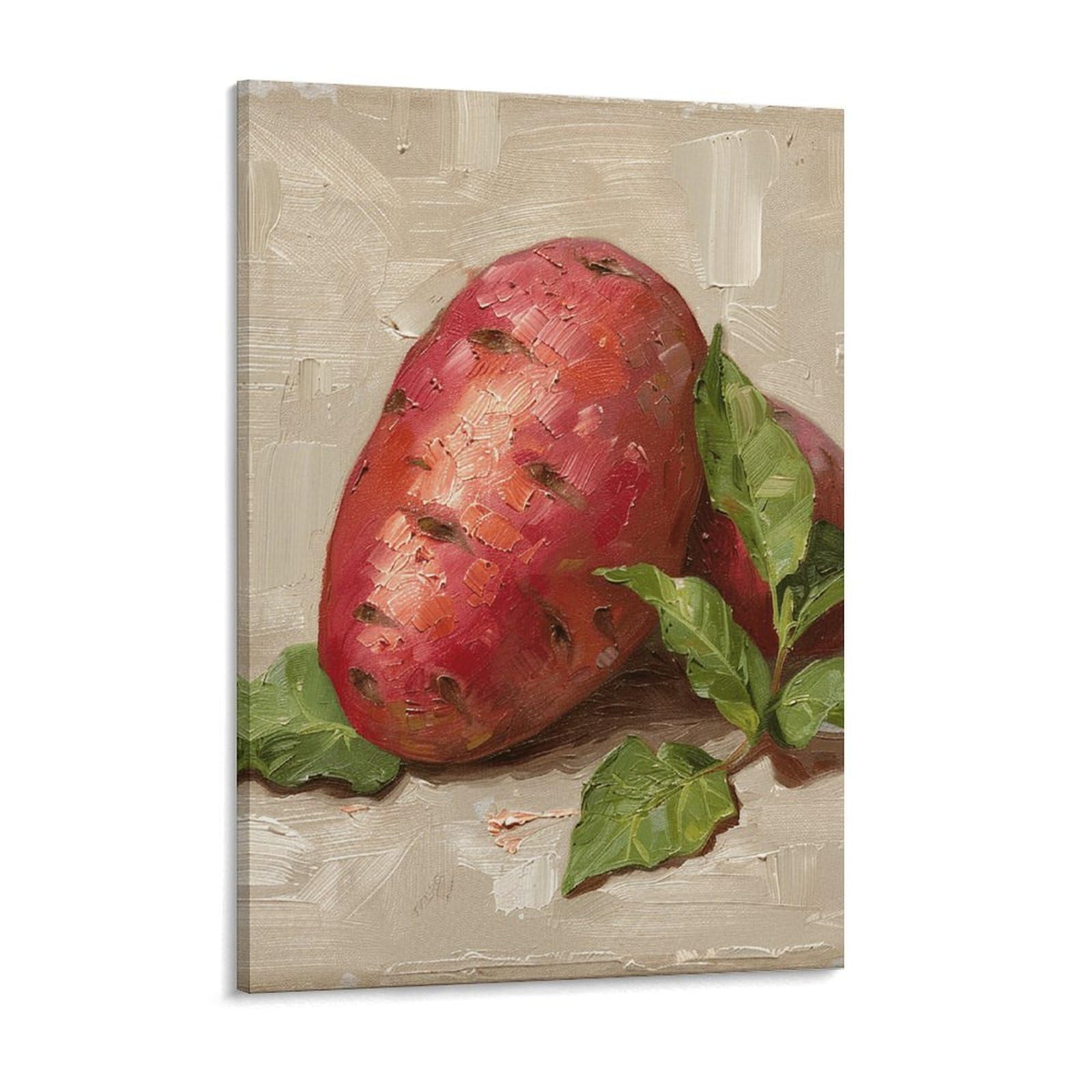Bright Red Sweet Potato Canvas Wall Art for Bedroom 12x16inch Canvas Prints Artwork for Walls Modern Picture Artwork Painting for Living Room Aesthetic Wall Paintings for Bathroom Kitchen Off