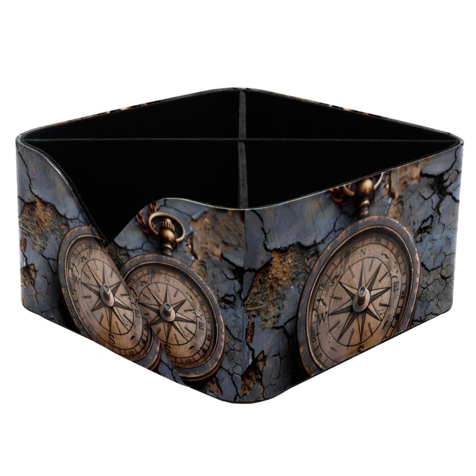 Porte-stylo rectangulaire boussole pour organiser le bureau de la maison ou la coiffeuse