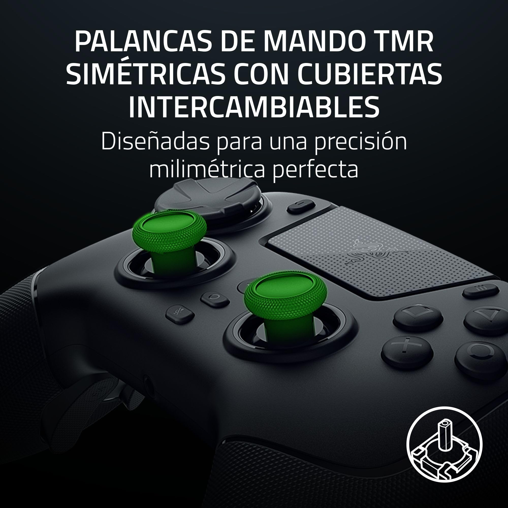 Razer Raiju V3 Pro - Mando inalámbrico e-sports para PlayStation 5 y PC - 4 botones extraíbles y 2 garras de agarre - sticks analógicos TMR - Pro HyperTrigger - Botones Mecha-Táctiles | Negro