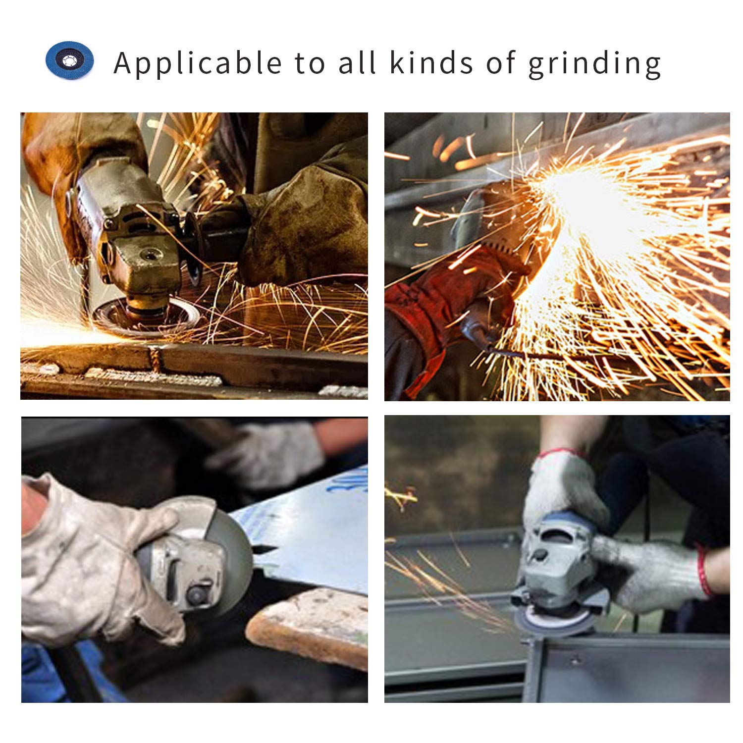 Nisorpa - Discos de lija de óxido de zirconia de 125 mm, 50 unidades de discos abrasivos industriales, discos de lija de acero inoxidable, discos de lijado de 40 granos para amoladora angular