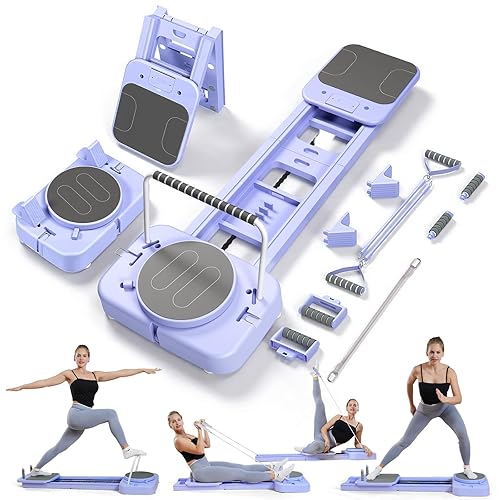 Pilates Reformer Board for Home Workout, 7-in-1 Pilates Equipment, Foldable