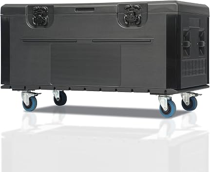 Cable Trunk Road Case with Wheels 44" x 22" x 25" Professional Stackable Heavy Duty ATA Rolling Road Case for DJ Equipment Storage Transport Touring with Casters