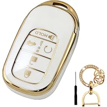 for Honda Key Fob Cover, Shockproof Car Key Fob Shell Scratch Resistant Case Housing Fit Honda 2026-2022 Civic Accord CR-V HR-V Pilot and 2026 Passport Ridgeline Smart Key Protector, White