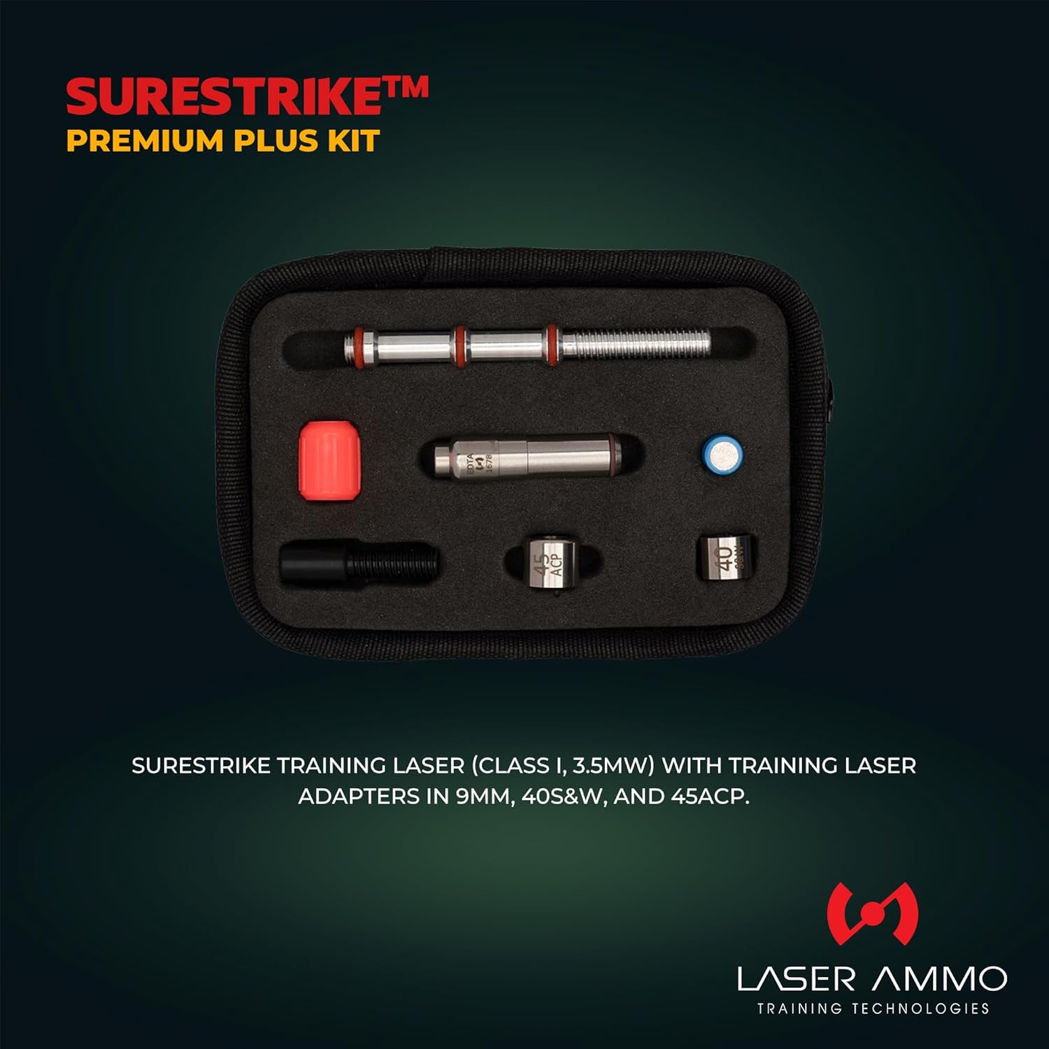Dry-Fire Laser Training SureStrike 9mm Kit, 9mm, .40S&W, 45ACP Dry-Fire Laser Training System for Handgun - Premium, Premium Plus, Ultimate LE Kits