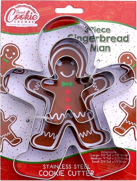 Sweet Cookie Crumbs Juego de Cortadores Hombre de Jengibre 3 Piezas
