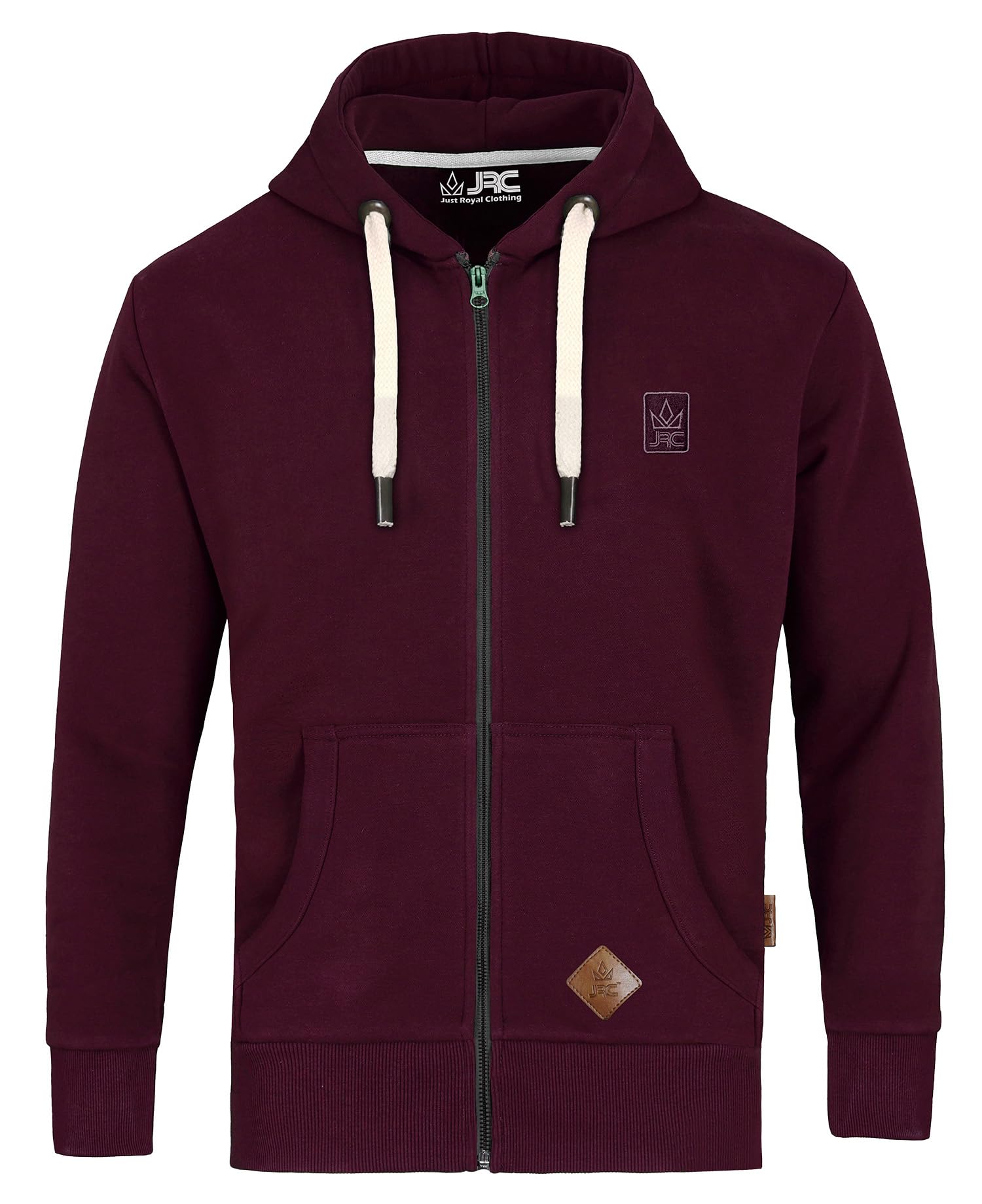 Jrc Just Royal Clothing Men's Maroon Zipped Fleece Hoodies, Lightweight Casual Zip Up Hooded Sweatshirt Tops With Pockets For Gym & Running (, Xxxl)