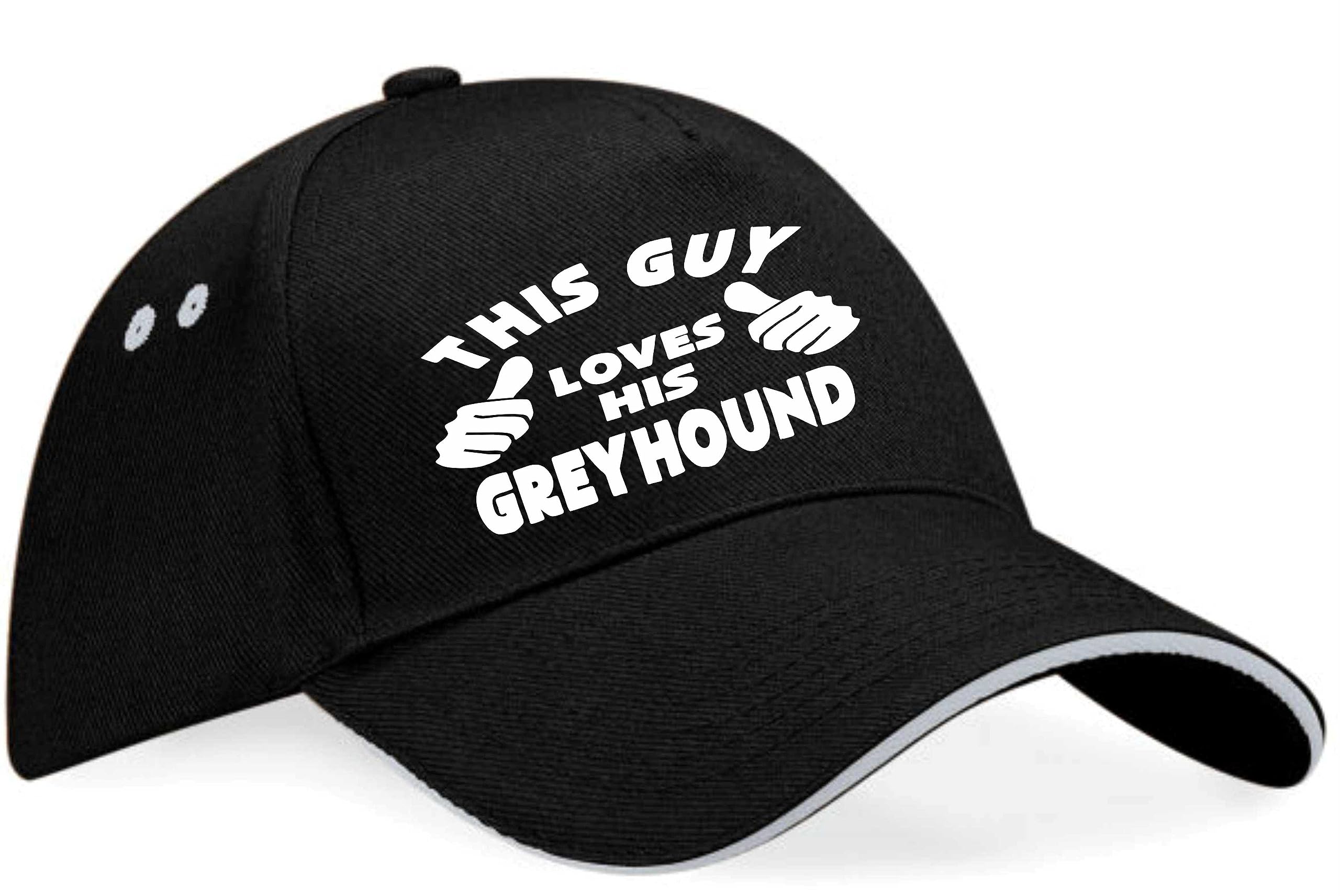 Print4U This Guy Loves His Greyhound Baseball Cap Dog Lover Birthday Gift Men Black