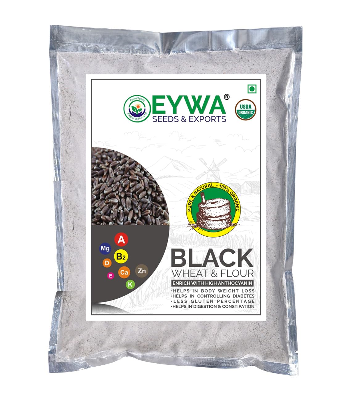 Black Wheat Flour (15 Kg) For Eating And Cooking | Kale Gehu Ka Atta | Produce Of India From Organic Farms by EYWA (B0C69MFNGK) Amazon Price History, Amazon Price Tracker