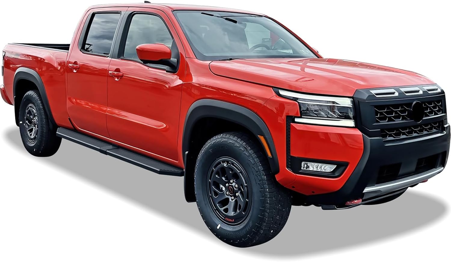 Tuxtreme 6in Side Steps Nerf Bars Compatible with Nissan Frontier 2005-2026 Crew Cab 6ft Bed | Wheel-to-Wheel Stainless Steel Flat Style Running Boards | Triple-Layer Powder Coat | Anti-Slip Tread