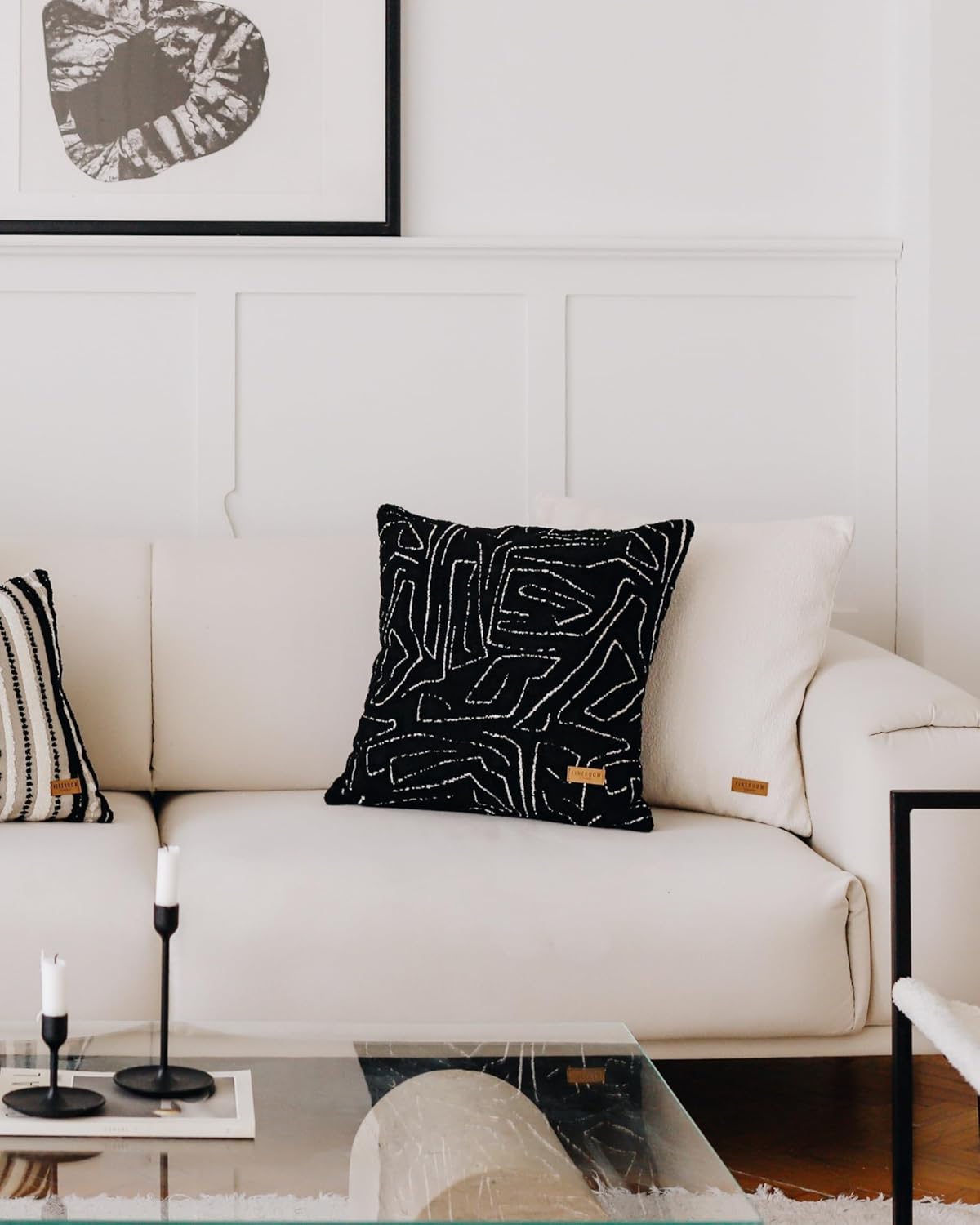 Throw Pillow Covers, Pack of 1 Woven Jacquard Cushion Covers for Sofas, Couches, Bed, Boho Home Decor, Cozy Soft and Comfortable Pillow Cases Bed, Amorf, Camel 14x28 Inch