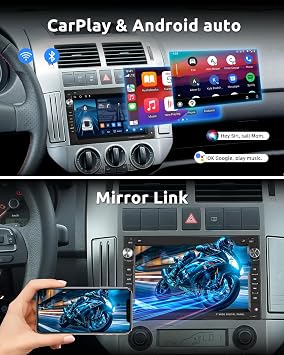 ESSGOO 4+64G Android 15 Wireless CarPlay Android Auto Car Stereo Radio for VW Polo MK3/4 9N Golf 4 Passat B5 T5 Seat Skoda, Double Din Bluetooth Radio with 7 Inch Touchscreen FM RDS GPS WiFi Navi