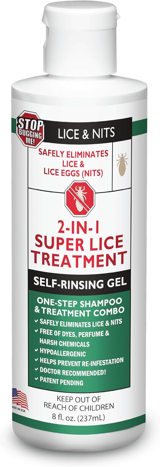 Stop Bugging Me - Super Lice Treatment Pack - 1 Super Lice Treatment Shampoo with Comb and 1 Laundry Additive Concentrate