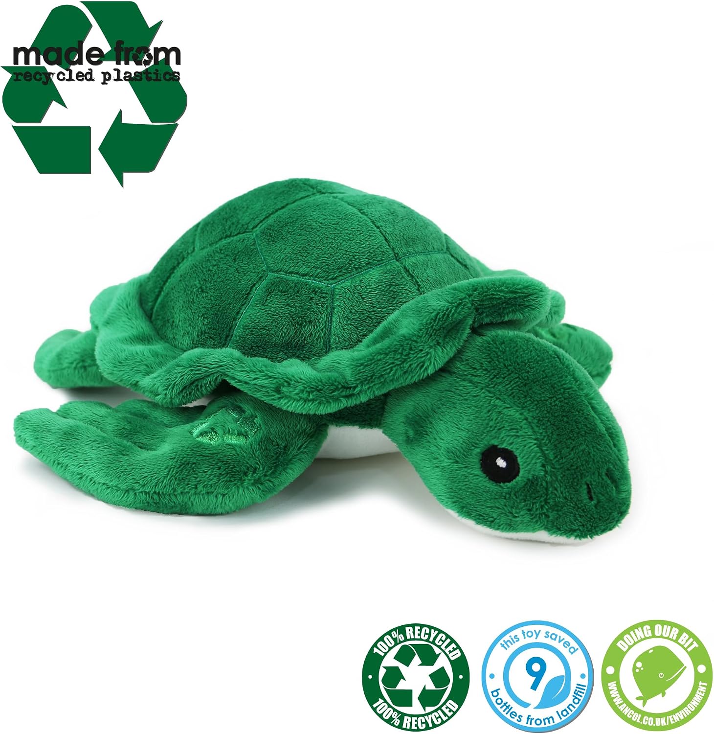 Ancol Made from Turtle Dog Toy Fun Interactive Squeaky Cuddly Pet Puppy Play Plush