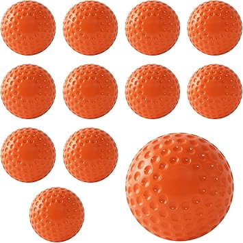 Baseballs 12 Pack Dimpled Baseballs, 9-Inch Pitching Machine Baseballs for Hand-Eye Coordination, Hitting and Fielding Practice