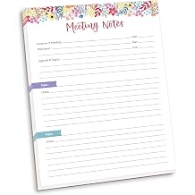 bloom daily planners 8.5" x 11" Double Sided Meeting Pad - Topics, Takeaways, Action Items & Follow-Ups - Undated Meeting Notes Agenda Organizer
