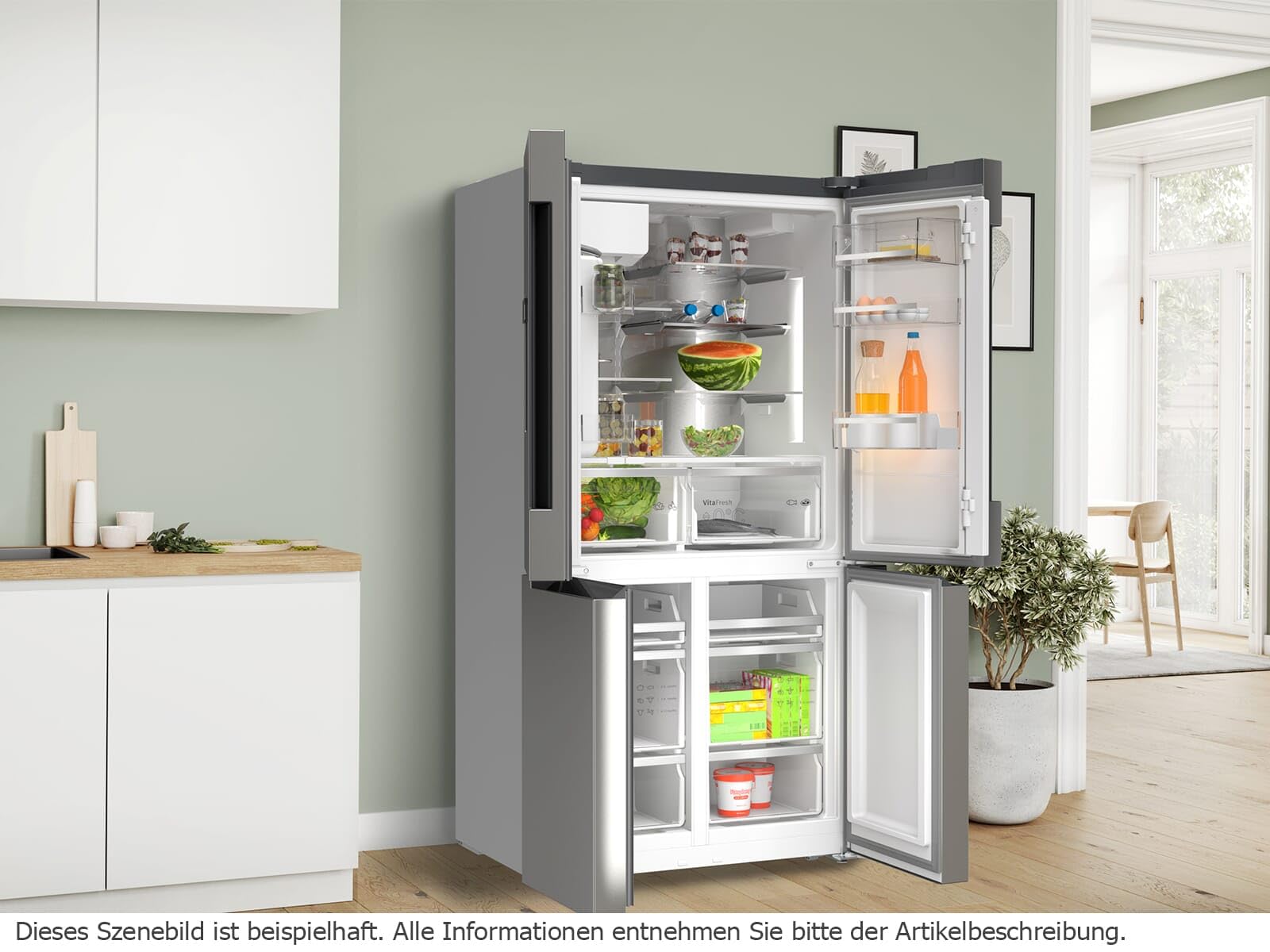 Bosch KFD96APEA Serie 6 nevera Multidoor 183 x 91 cm acero antihuellas | Nevera multipuerta independiente, capacidad XXL, Total No Frost, dispensador con conexión de agua