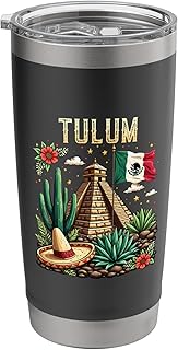 Tulum Mexico Vacation Mexican Flag Travel Souvenir Stainless Steel Insulated Tumbler