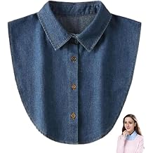 Denim False Collar for Women, Detachable Fake Collar Blouses, Dickey Shirt Collars Insert, Lady Layering Essential
