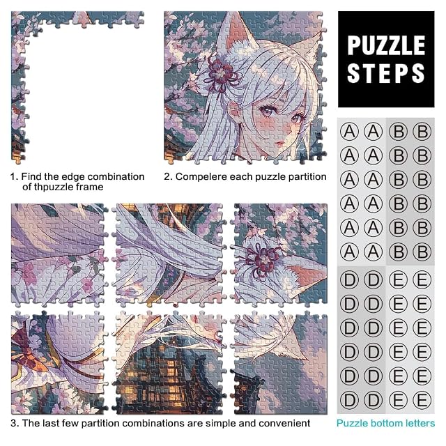 Foto 3 de 6 de Puzzles de 1000 Piezas para Adolescentes Chica Zorro Blanco Entrena tu Cerebro y Tus Manos Adecuado…