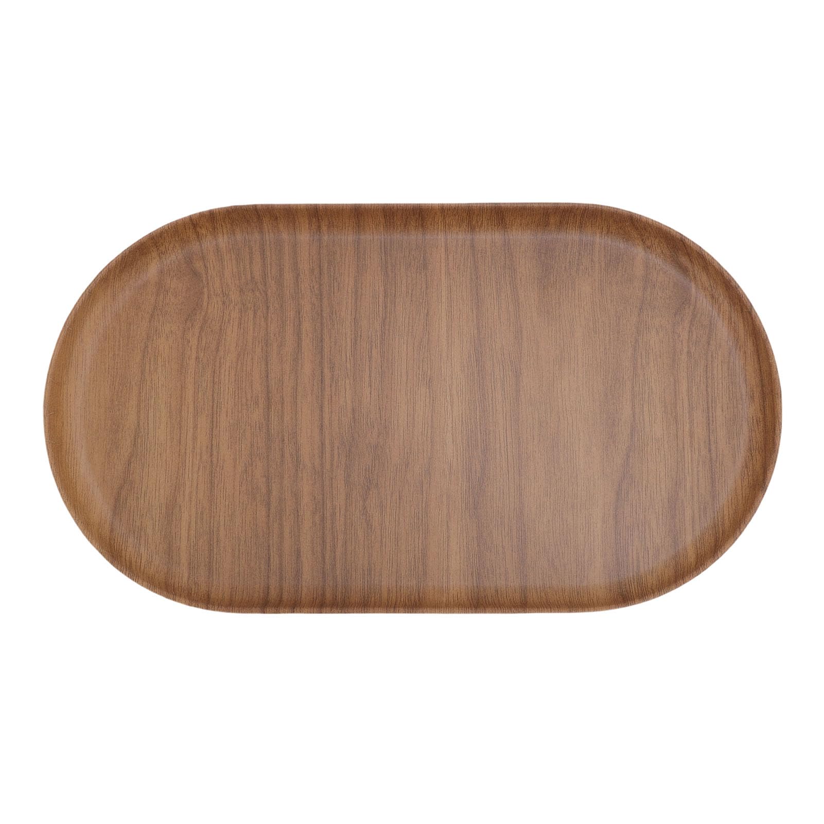 Vassoio da portata in melamina con venature del legno, antiscivolo, lucido, ideale per colazione, tè, caffè, feste, facile da pulire, perfetto accessorio decorativo per la casa