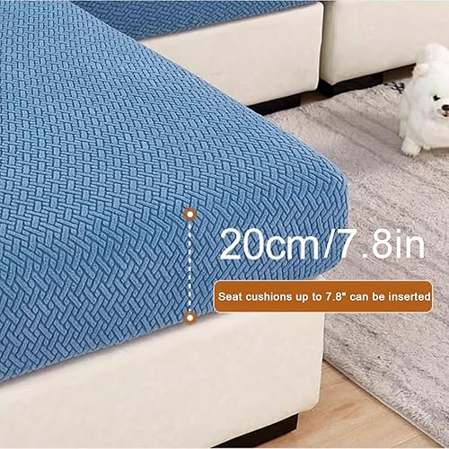 Miniatura 3 de HM&DX Funda elástica universal para sofá con parte inferior elástica, 1/2/3/4 asientos en forma de L, funda de sofá modular de terciopelo jacquard,