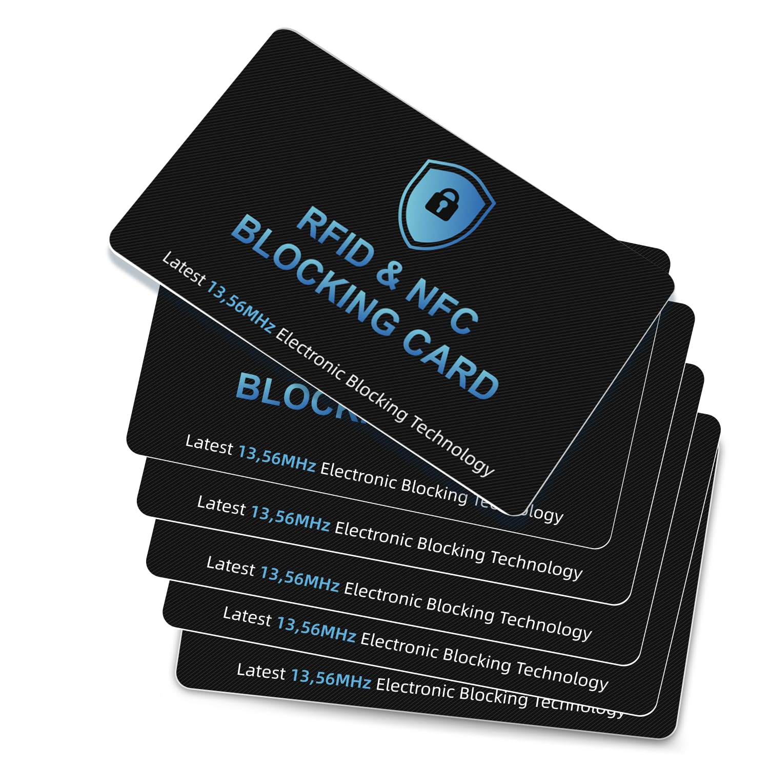 Updated Version-6 Pack RFID Blocking Cards Premium Contactless NFC Debit Credit Card Passport Protector Blocker Set for Men &amp; Women, Smart Slim Design Perfectly fits in Wallet/Purse (6)