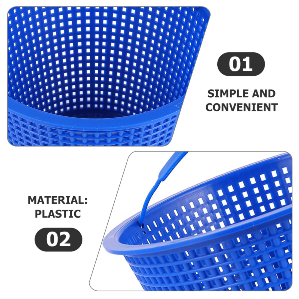 2 Piezas Cesta de Piscina Antiobstrucción de Plástico Azul Diseño Práctico para Limpieza en Piscinas y Sistema de Filtración