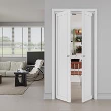 36"x80" French Pivot Door, 1-Panel Shaker Style Pantry Doors,White | Interior French Door with Hardware Kit for Pantry/Laundry/Closet Door, Solid MDF Wood with PVC Surface Doors, Easy Install