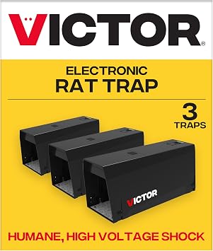 Victor Indoor Electronic Rat Trap, Humane Electric Rat Traps Indoor for Home, No Touch, No See Traps, Pack of 3 - M241BSR-3 - Includes 3
