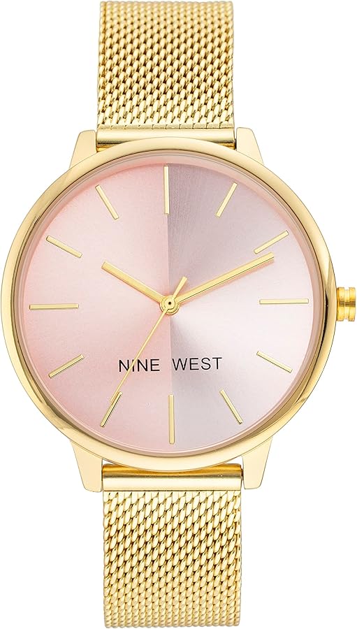 Amazon.com: Nine West Women's NW/1981 Sunray Dial Mesh Bracelet