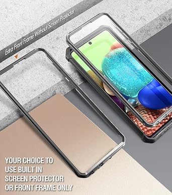 Poetic Guardian Series Samsung Galaxy A71 5G Case - Full-Body Hybrid Shockproof Bumper, Built-in Screen Protector, Black/Clear
