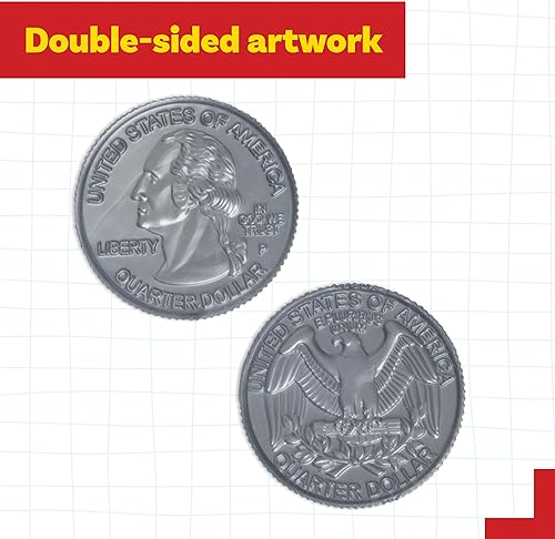 Miniatura 6 de LEARNING ADVANTAGE - 7524 Learning Advantage, monedas de plástico de cuartos de juego - Juego de 100