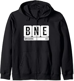 BNE Brisbane Australia Travel Souvenir Easy Airport Code Zip Hoodie