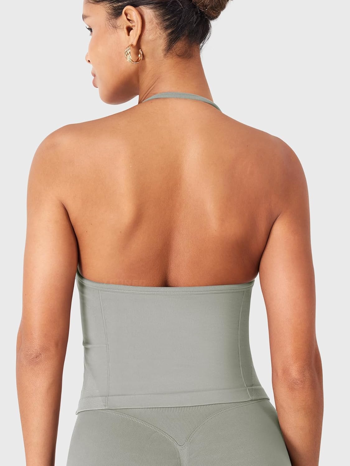 YEOREO SoftHue Impact Longline Strappy Top Women's Halter Workout Tank Tops Backless Gym Longline with Adjustable Strap - Image 5