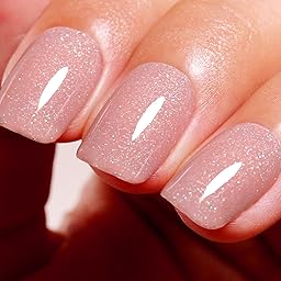 Ozzeal Iridescent Nude Mauve Pink Gel Polish: Sparkle for Less?