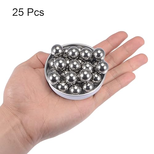 Miniatura 3 de uxcell 25pcs 0.591 in 201 bolas de rodamiento de acero inoxidable G1000 precisión