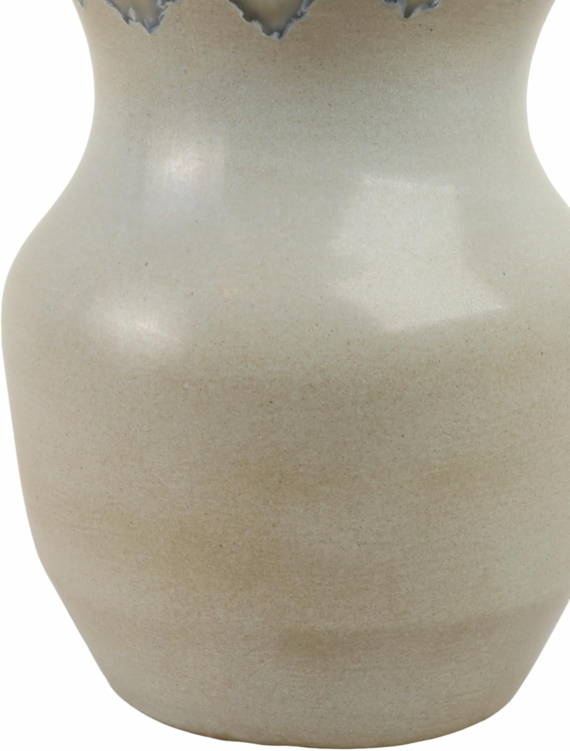 Decorative Pottery Accent Vase for Living Room Decor - Minimalist Flower Vase for Bedroom Nightstand, Office Desk, or Home Decor - House Accent for Kitchen Counter or Table Display - 19", Gray